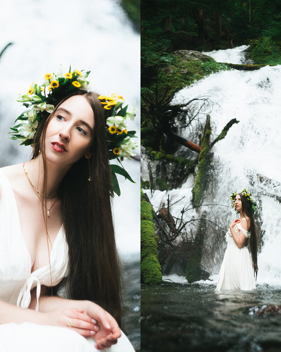 Ethereal Film-like Portraits at a Glacial Waterfall Near Mount Hood — photograph 19 of 20